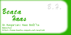 beata haas business card